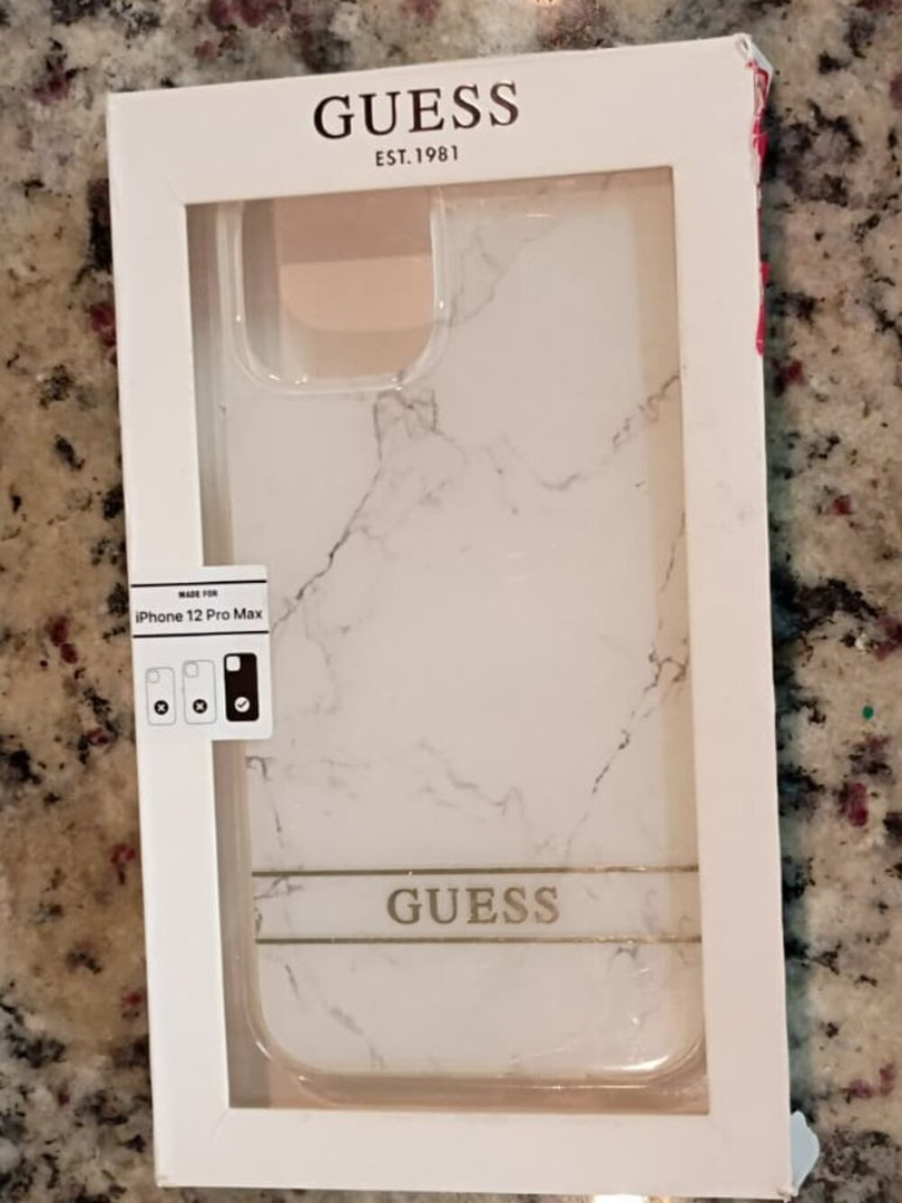 Guess iPhone 12 Pro Max Case-White Glossy-NEW-SEALED